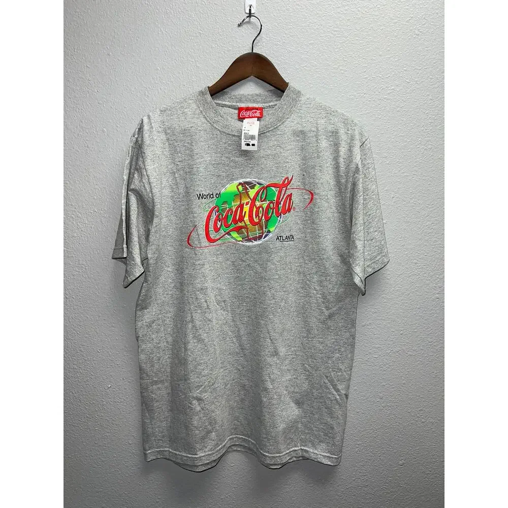 Vintage Coca-Cola Shirt World of Coke Atlanta Gray NWT Tee VTG M Medium
